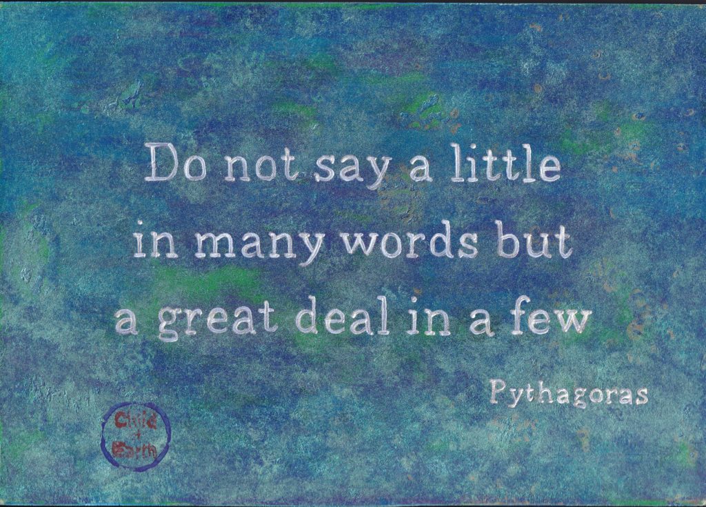 pythagoras quote communication say more with fewer words artwork